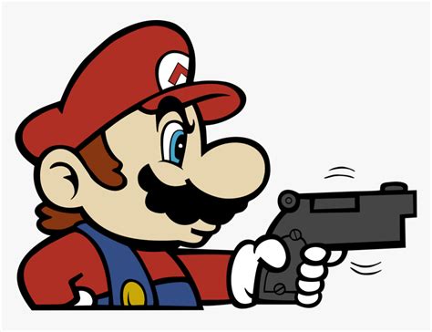 Heres Hi-res Mario Holding A Gun - Mario With A Gun Png, Transparent ...