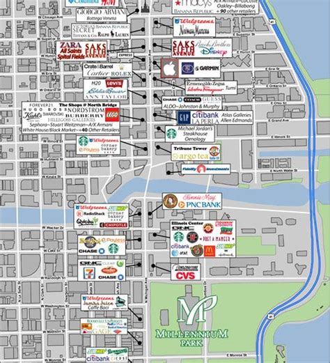 Retail Area Map | The Wrigley Building Chicago Illinois | Chicago shopping, Chicago vacation ...