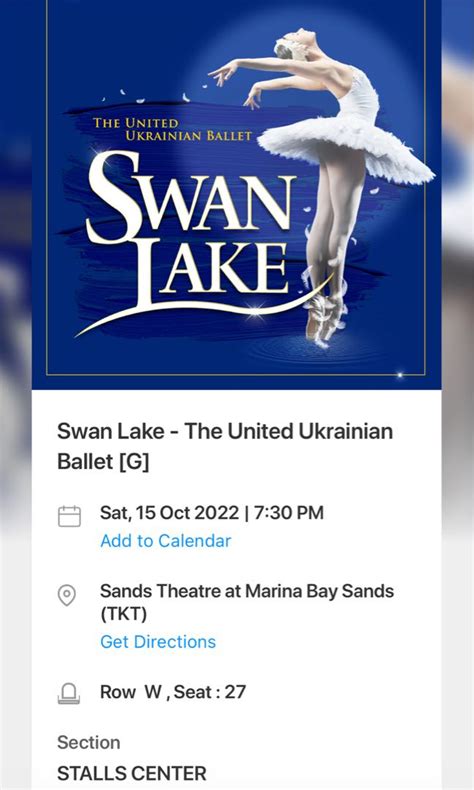 Swan Lake, Tickets & Vouchers, Event Tickets on Carousell