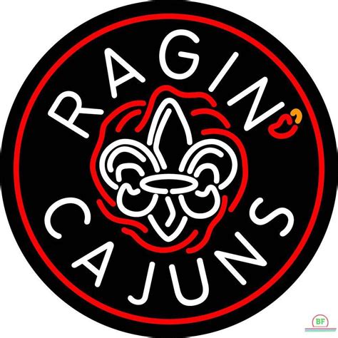 a black and red neon sign with the words ragin's cajuns on it