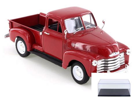 Diecast Car & Display Case Package - 1953 Chevy 3100 Pick Up Truck, Dark Red - Welly 22087/4D ...