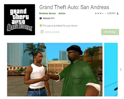 What is the GTA San Andreas download size on Android and iOS devices?