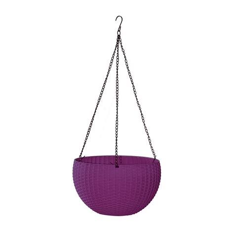 Hanna 28 cm Dia x 16 cm H Purple Plastic Hanging basket | Plastic hanging baskets, Plastic ...