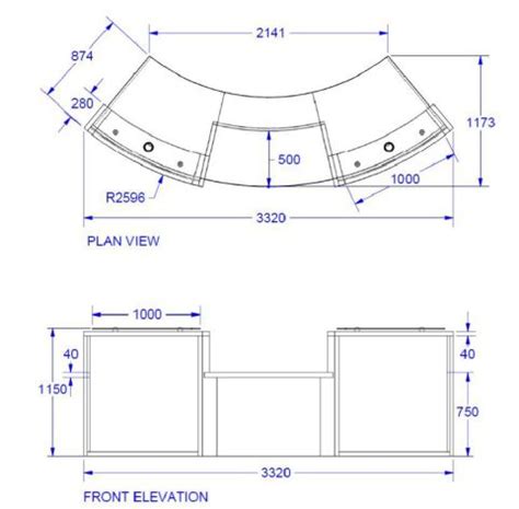 Two Person Curved Reception Desk - Office Reality