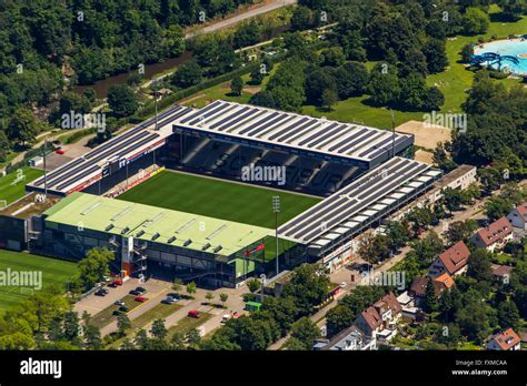 Aerial view, stadium of FC Freiburg, Bundesliga stadium, first ...