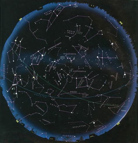 Night Sky Northern Hemisphere Star Map