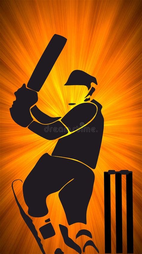 Cricket Batsman Mobile Wallpaper Design. Stock Vector - Illustration of screen, wall: 143035893