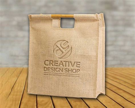 Jute Bag Embossed Logo PSD Mockup – Creative Design Shop