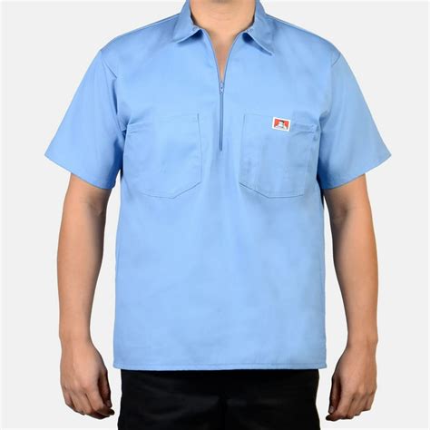 Ben Davis - Ben Davis Men's Half-Zip Short Sleeve Collared Solid Work Shirt - Walmart.com ...