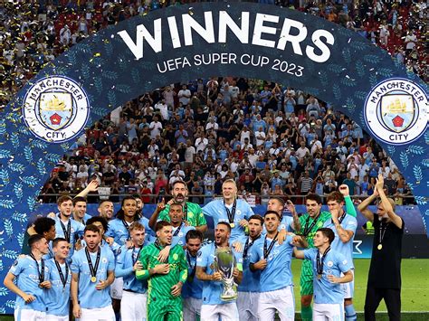 Manchester City score victory over Sevilla to win first UEFA Super Cup ...