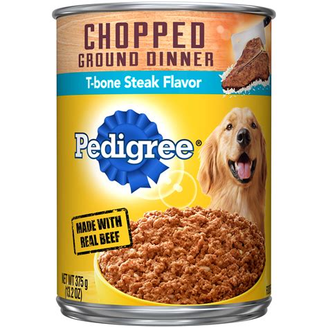 PEDIGREE Adult Canned Wet Dog Food Chopped Ground Dinner T-Bone Steak ...