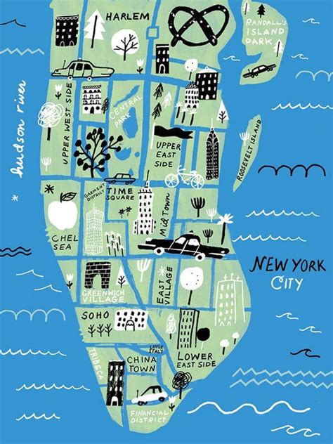 Cartoon Map Of New York City - Map