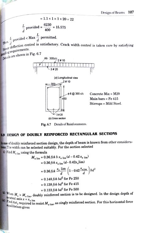 Doubly reinforced beam - Design of Beams 107 = 1 1x 20 = 22 6230 provided = 005. d 400 - Studocu