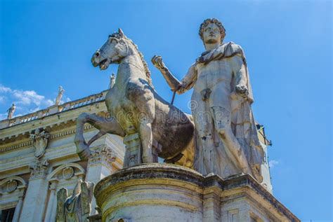 View of Magnificient Statue Situated on the Top of Capitoline Hill in Italian Capital Rome ...