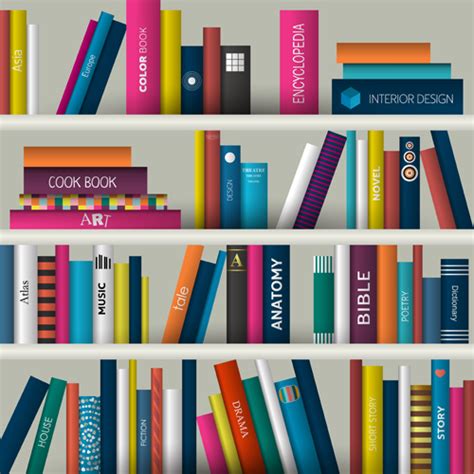 Creative book shelf vector design 11 free download