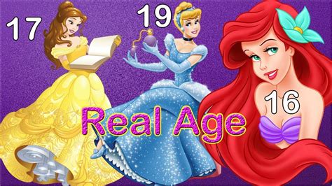 Disney Princesses Real Age | Disney Princesses Characters - YouTube