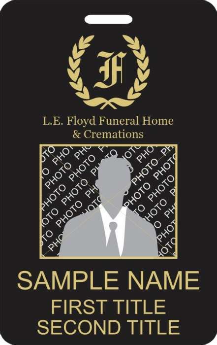 L.E. Floyd Funeral Home and Cremation - Vertical Photo ID Badge - $16.43 | NiceBadge™