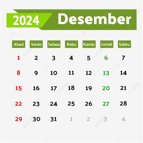 December 2024 Calendar Indonesian Monthly Graphics Vector Template ...