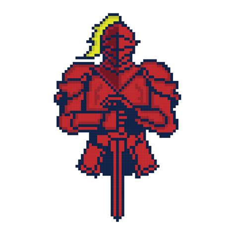 Knight cartoon character in pixel art style. pixel art warrior 20244237 ...