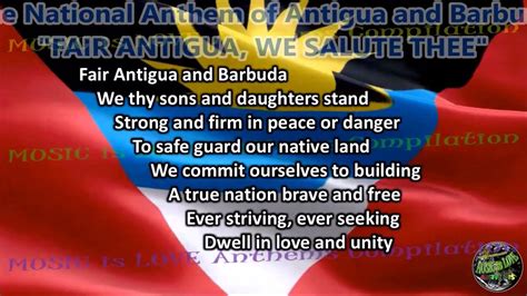 Antigua and Barbuda National Anthem FAIR ANTIGUA, WE SALUTE THEE with music, vocal and lyrics ...