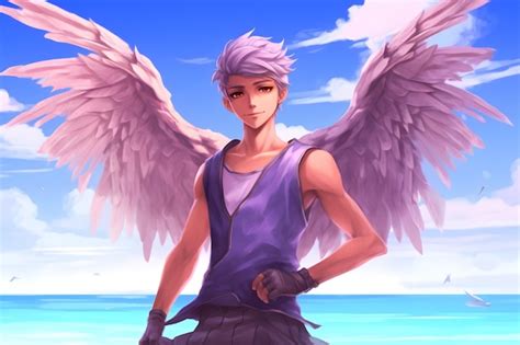 Premium Photo | A character with wings that say'angel'on it