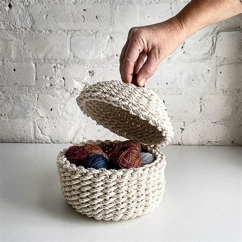 Twined Rope Basket With Lid PATTERN – Flax and Twine