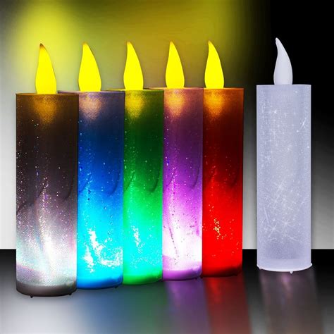 LED Flameless Multi-Color Glitter Candle | Cumpleaños