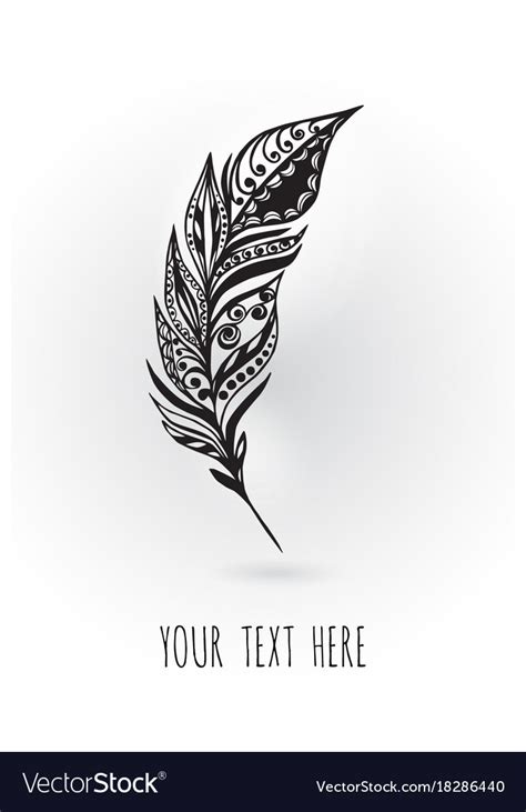 Beauty peacock feather hand drawing Royalty Free Vector