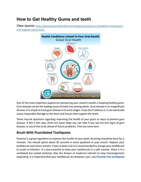 How to Get Healthy Gums and teeth by Great Oral Health - Issuu