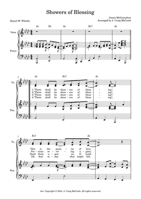 Showers of Blessing (arr. J. Craig McComb) by James McGranahan Sheet ...