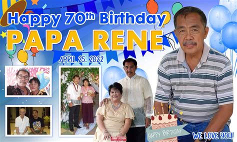 5x3 Happy 70th birthday Papa Rene