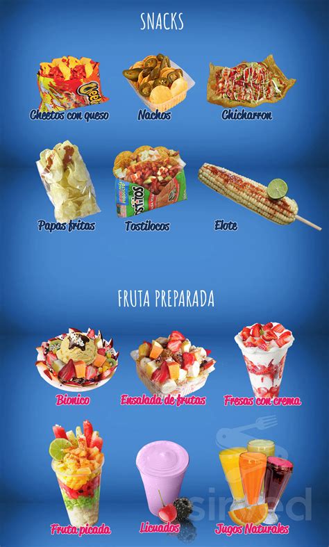 La Michoacana Natural Fruit menu in Pico Rivera, California, USA