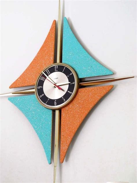 “VINTAGE VERICHRON WALL CLOCK MCM Mid-Century Modern Starburst”Source (With images) | Mid ...