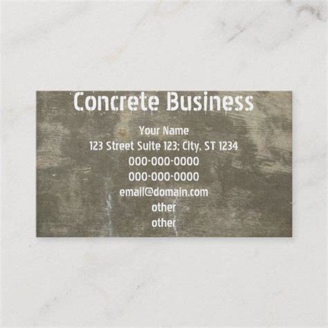 Concrete Business Card in 2020 | Photo business cards, Business cards ...