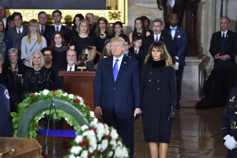 Melania Trump's Black Coat and Gloves at Memorial Service | POPSUGAR ...