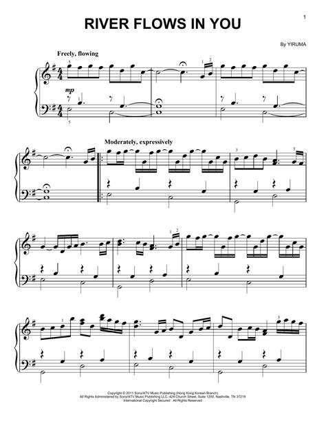 River Flows In You sheet music by Yiruma (Easy Piano – 157886)