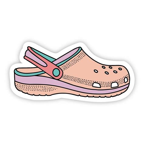 Croc Multi Color Aesthetic Sticker | Aesthetic stickers, Pink crocs ...