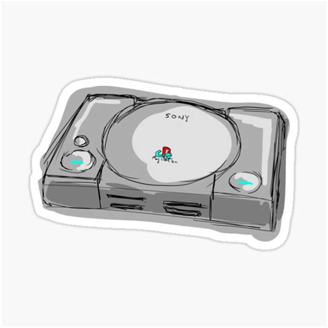 "playstation 1 console original digital art sketch design art." Sticker for Sale by ...