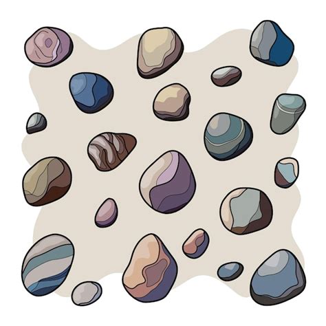 Premium Vector | Collection of various sea pebbles