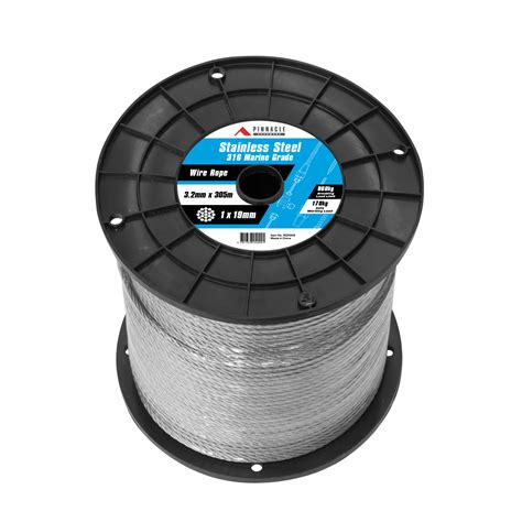 3.2MM X 305M STAINLESS STEEL WIRE ROPE - Pinnacle Hardware