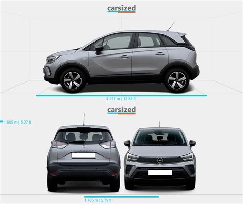 Opel Crossland X 2021-present Dimensions Side View