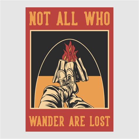 vintage poster design not all who wander are lost retro illustration 4600361 Vector Art at Vecteezy