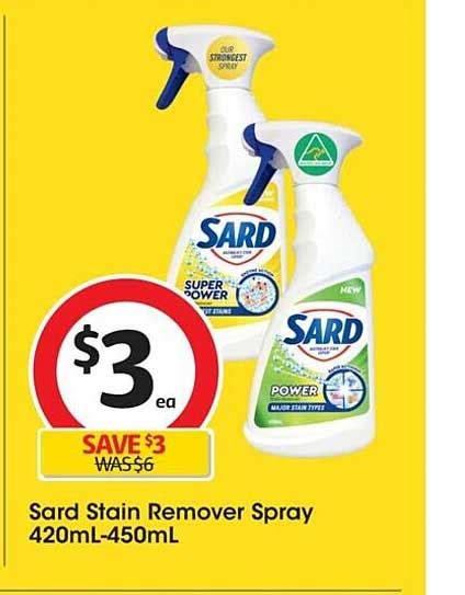 Sard Stain Remover Spray Offer at Coles - 1Catalogue.com.au