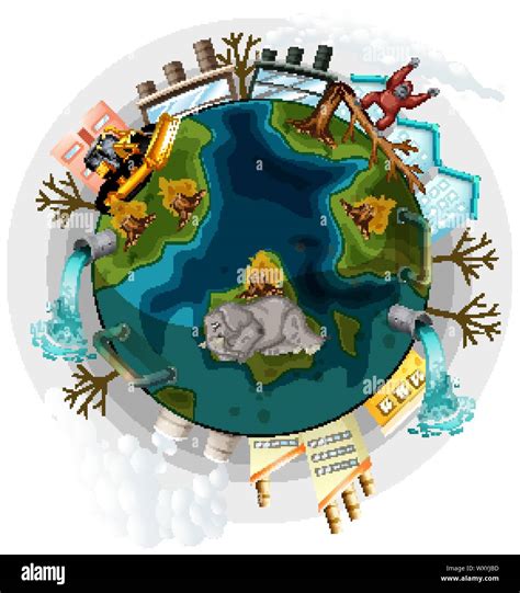 Free Vector Earth With Deforestation And Global Warming Problems | Images and Photos finder