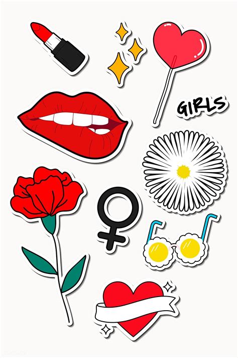 Set of sticker doodle vector | premium image by rawpixel.com / sasi ...