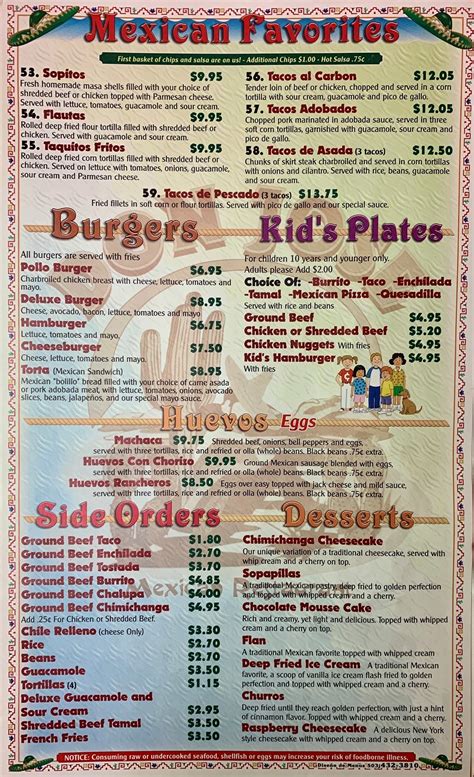 Don Jose Mexican Restaurant menus in Estherville, Iowa, United States