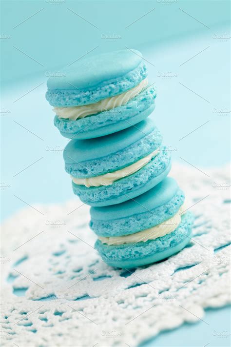 Light blue macarons | High-Quality Food Images ~ Creative Market