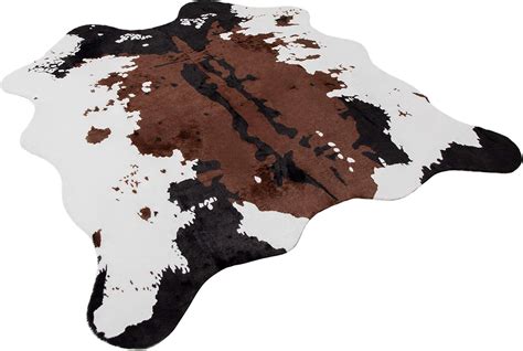 Faux Cowhide Rug (4.6' x 5.2') - Cow Print Area Rug for a Western Boho Decor - Synthetic ...