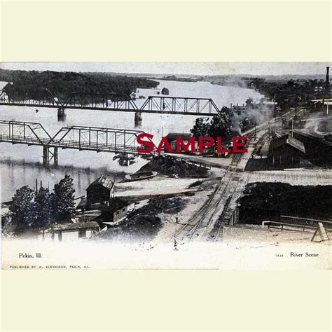 Pekin – Illinois River Scene Postcard – Tazewell County Genealogical ...