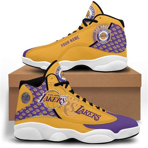 Laker Jordan Lakers NBA Air Jordan 13 Sneakers Laker Jordan | Etsy